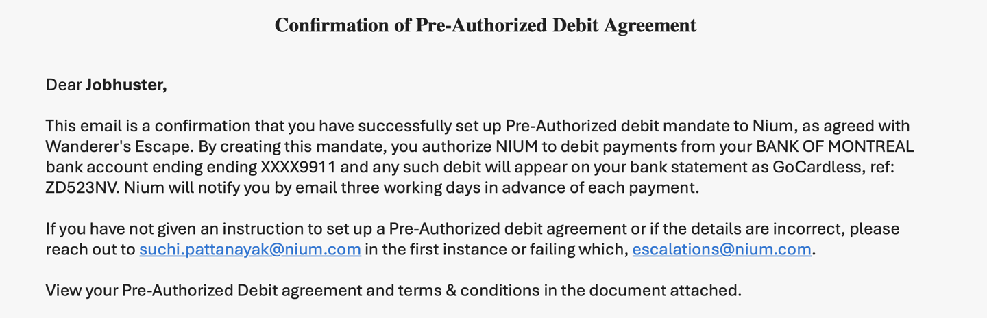 CA Direct Debit